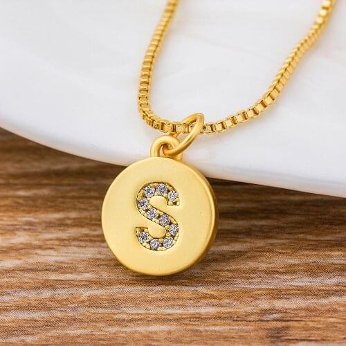 26PCS/Lot A-Z Fashion Dainty Statement 26 Initial Letter Name Choker Necklace For Women Family Charm Pendant Jewelry Accessories