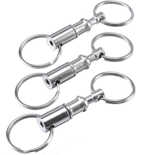 3pcs 4cm Detachable Key Chains Lock Holder Iron Alloy Pull Apart Key Rings Keyring Quick Release Keychain Double Split Rings