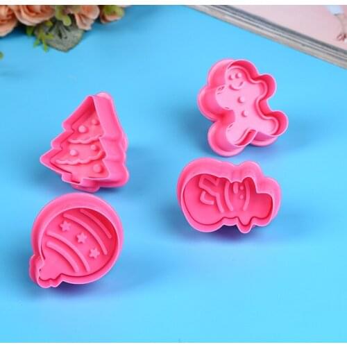 4pcs/set Cartoon Shape Biscuit Mould Baking Tools Christmas