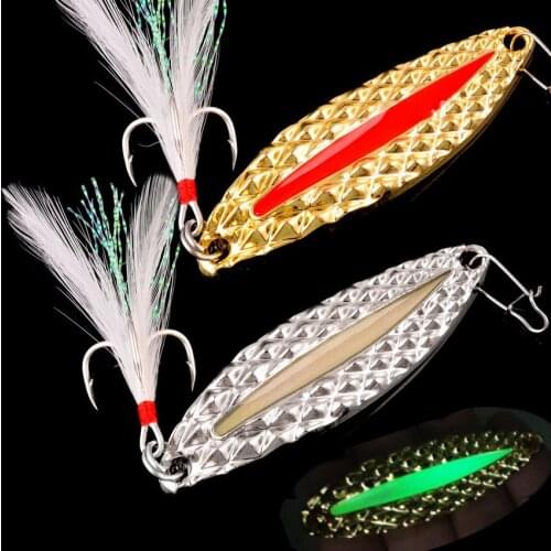1Pcs Metal Spinner Spoon Fishing Lures 5/7/10/15/20g Hard Bait Luminous Noise Paillette Artificial Baits Fishing Lure Sequins