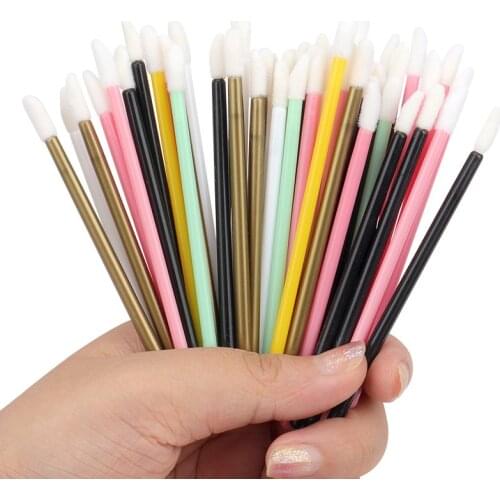 500 pcs Disposable hollow lip brush Lipstick Lip Glossy Mascara Wands Brush Cleaning Eyelash Extension Cosmetic Makeup Tools