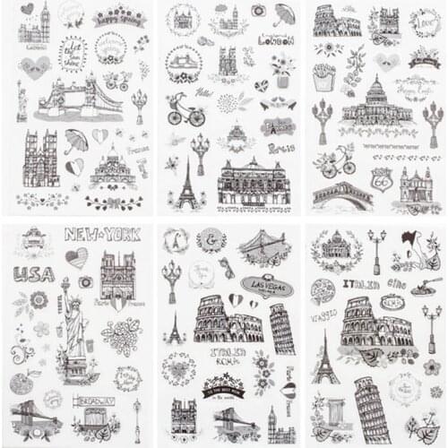 6pcs/pack Travel All Around The World Decorative Washi Stickers Scrapbooking Stick Label Diary Stationery Album Stickers