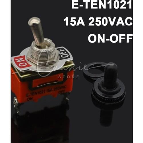 Free Shipping 1pcs Good Quality E-TEN1021 2-Pin SPST 2 Terminal ON-OFF 15A 250V Toggle Switch orange