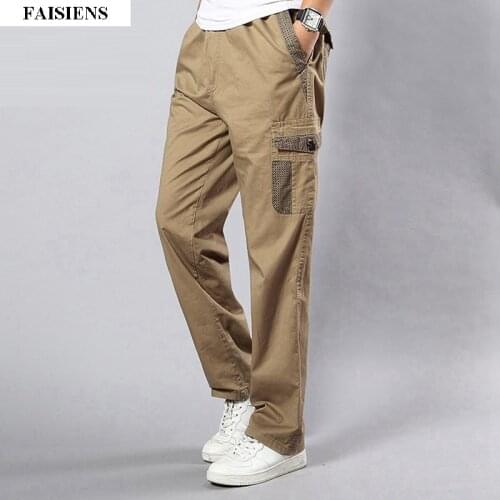 Men autumn Cargo Pants Large Size Big 5XL 7XL 8XL 9XL 10XL Stretch Trousers Military Safari Style Pocket Khaki 50 Straight Pants