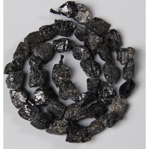 Irregular Original Black Stone Nugget Beads 7-11MM Raw Minerals Gravel Accessories Bead For Jewelry Making DIY Necklace Bracelet