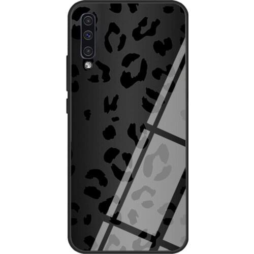 Black Leopard Cheetah Pattern Women Case For Samsung A72 A71 A51 A31 A40 A50 A70 A20e A21S A12 A32 A52 Tempered Glass Cover