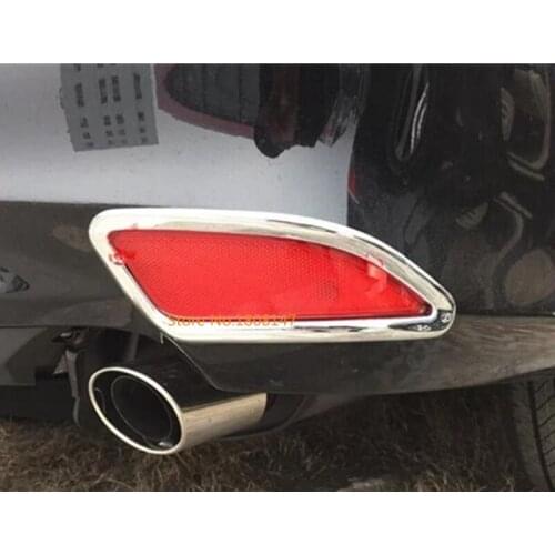 Car body detector ABS Chrome trim back tail rear fog light lamp frame stick parts hoods 2pcs for Toyota Camry 2015 2016 2017