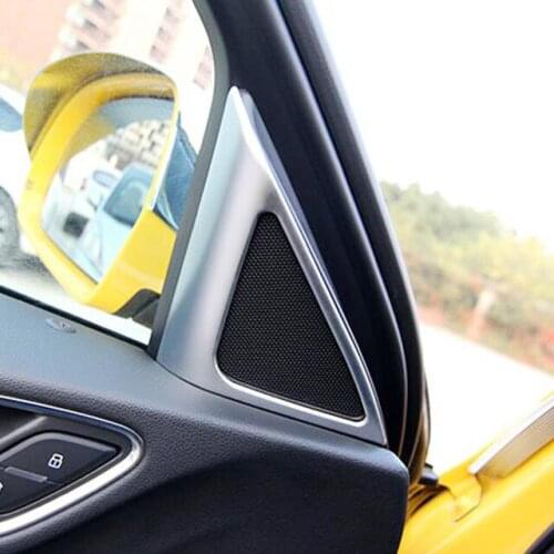 For Audi Q3 2013 2014 2015 2016 2017 ABS Matte Interior A-pillar Door Stereo Speaker horn Cover Trim Car Styling accessories