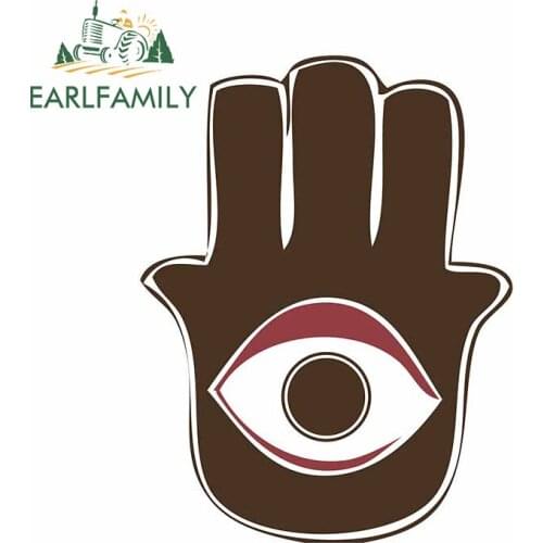 EARLFAMILY 13cm x 8.4cm for Hamsa for Blessings Windshield Car Sticker Fine Camper Surfboard Auto Bumper Personality Decoration