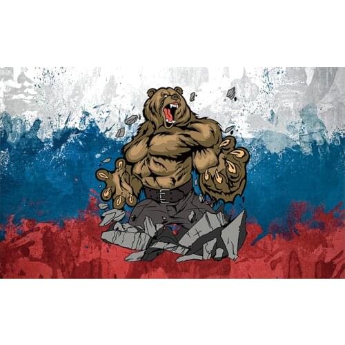 Russian Bear Flag 3x5ft forward powful flag russia pride bear flag