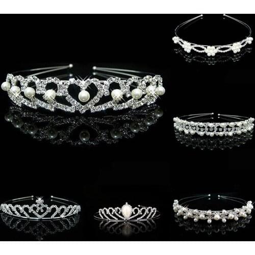Crystal Rhinestone Crown Hair band Princess Wedding Bridal Bridesmaid Jewelry Tiara Girls hair Accessories Bride Head Ornament