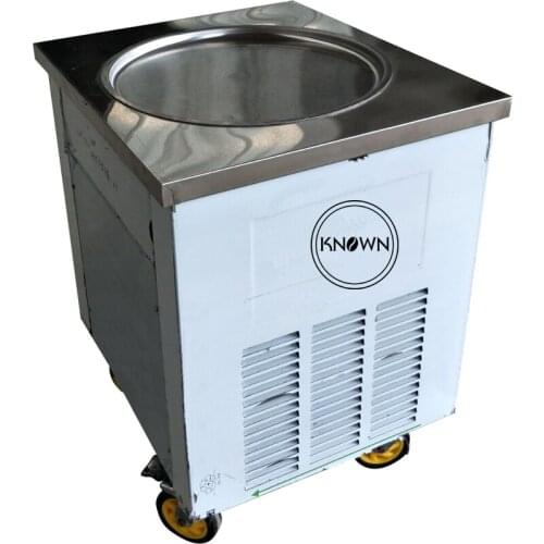 2019 Hot sale 450mm single round pan fried ice cream stainless steel thai ice-cream roll making machine for sale