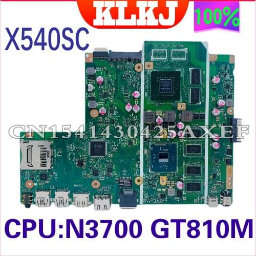 KLKJ X540SC Mainboard For ASUS X540SC X540S Laptop Motherboard N3700 CPU 4G Memory N15V-GL1-KA-A2 Graphics Card Test Original