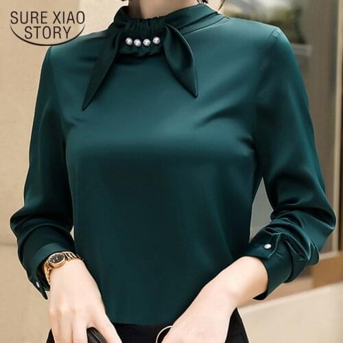 Fashion woman blouse 2020 spring women blouse long sleeve chiffon blouses shirt women tops plus size female clothes 1605 50