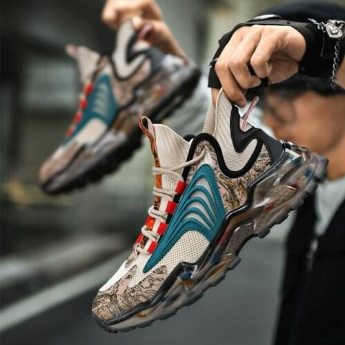 Men Chunky Casual Shoes Breathable Graffiti Sneakers High Quality No-slip Hard-wearing Sports Shoes Outdoor Training Zapatillas