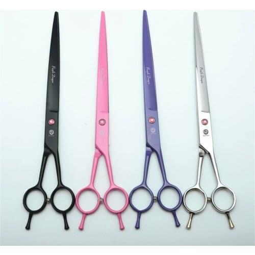 9.0' Inch 24cm Japan 440C Red Gem Professional Dogs Cats Pets Hair Shears Hairdressing Scissors Straight Cutting Shears Z4005