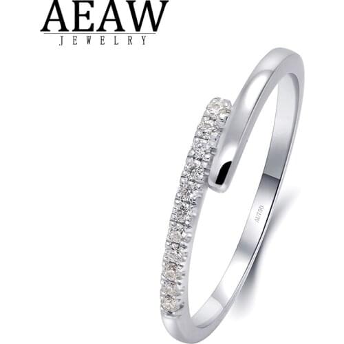 0.088ctw Round Excellent Cut DEF Color VVS1 Moissanite Wedding Band Daily Ring for Womne Solid Real 10k White Gold Fine Jewelry