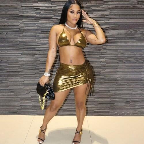 Solid 2 Piece Skirts Sets Female Suits Casual Lounge Wear Skinny Summer Evening Party Clubwear Dresses Matching Set