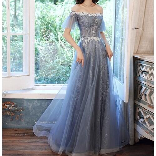 Stunning Strapless Evening Dresses Pleats Tulle with Shining Sequins Long Prom Gowns Illusion Waistline