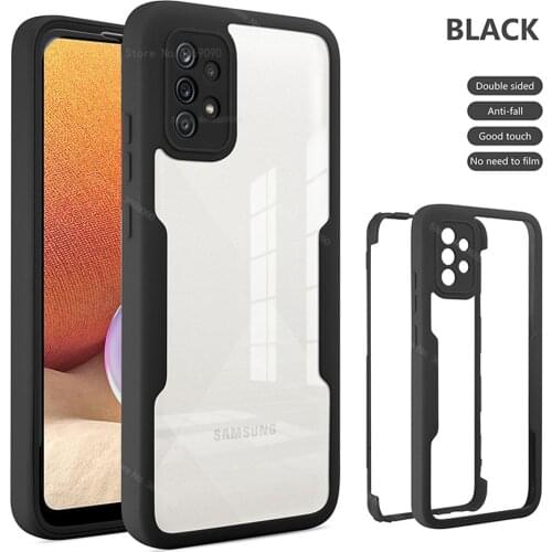 Shockproof 2 in 1 360 Degree Clear Case For Samsung Galaxy A32 4G 6.4'' A 32 32A 5G 6.5'' Samsun a32 Phone Cover Acrylic Coque