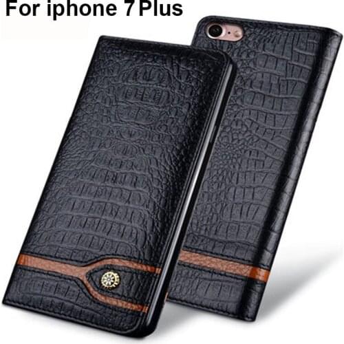 Luxury Genuine Leather case For iPhone 7 Plus 7Plus 7p 5.5inch flip phone shell case cover case back cover leather shell capas
