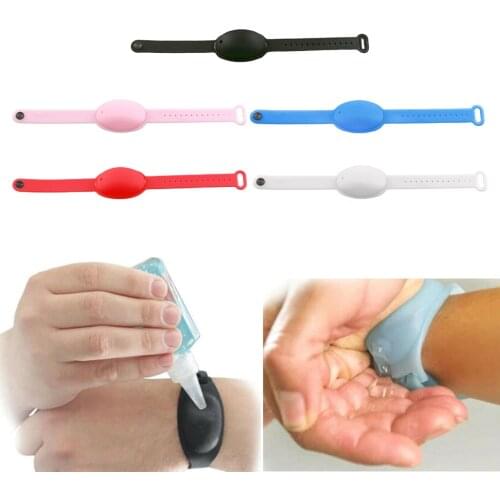 Silicone Bracelet Hand Soap Dispenser Hand Sanitizer Disinfectant Wristband Reusable