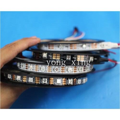 WS2812B LED Strip DC 5V Black White PCB Smart Addressable Pixel WS2812 IC 30/60/144 LED RGB 1M 5M led strip light