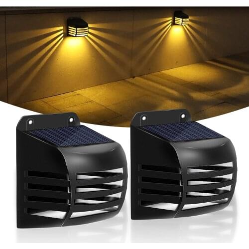 LED Solar Lights Outdoor Smart Light Control Sensor Garden Wall Light Waterproof Solar Powered Street Lamp Wall Light Fence Lamp