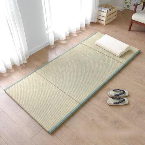Japanese Traditional Tatami Mattress Mat Rectangle Large Foldable Floor Straw Mat For Yoga Sleeping Tatami Mat Flooring ZM233