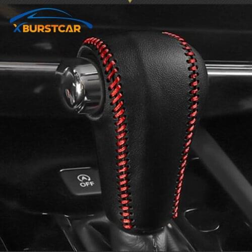 Car Leather AT Gear Shift Collars Protection Case Covers Head Shift Knob Protection Cover for Honda Vezel HRV HR-V 2014 - 2020