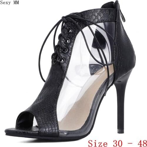 Women Gladiator Sandals High Heels Pumps Summer Shoes Woman High Heel Sandals Plus Size 30 31 32 33 - 40 41 42 43 44 45 46 47 48