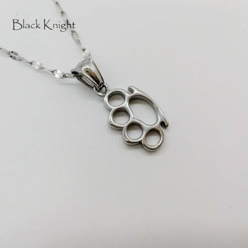 Black Knight Silver color chic foot print women fashion necklace stainless steel elegant hollow out foot print necklace BLKN0718