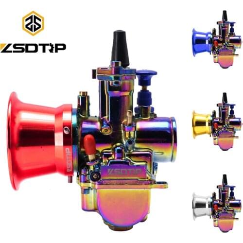 ZSDTRP 21 24 26 28 30 32 34mm PWK Carburetor Carb With 50/55mm Air Filter Cup For Honda Kawasaki 2T 4T Engine Scooter UTV ATV