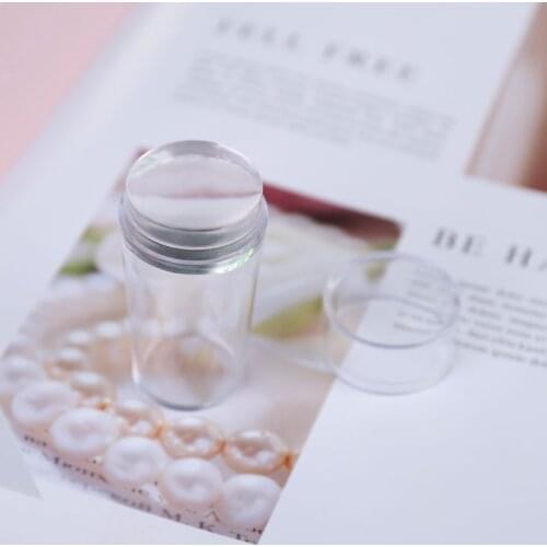 2020 New Nail Salon Nail Art Stamper Scraper Set 2.8cm Pure Clear Jelly Silicone Marshmallow Nail Stamp Template Tools