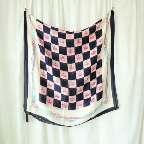 180*90cm TOP Silk Plaid crown luxurious Scarves Women Foulard Square Hijab Scarf Ladies Shawl wrap muffler pareo female hijab