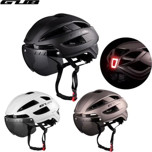 2021 Newest GUB Cycling Helmet Road Bike MTB Helmet Breathable Mountain Bike Helmet With LED Light Goggles Bicycle Helmet Visor