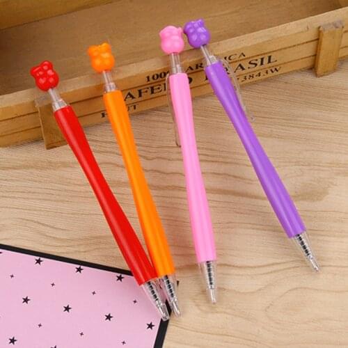 36PCS Floret Press Blue Plant Floret Ballpoint Pen Fresh Color Hook Floret Pen Office Accessories Korean Stationery