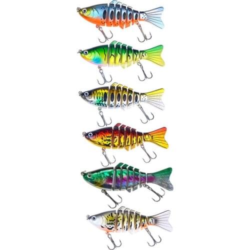 6PC Fishing Lure Sinking Wobblers Multi-section Hard Bait 10cm 15g Crankbait Minnow Hard Artificial Bait For Fishing Tackle Lure
