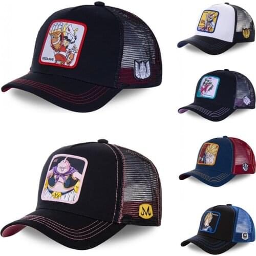 High Quality Saint Seiya Cartoon Anime Snapback Baseball Cap Men Women Hip Hop Dad Mesh Trucker Hat Dropshipping