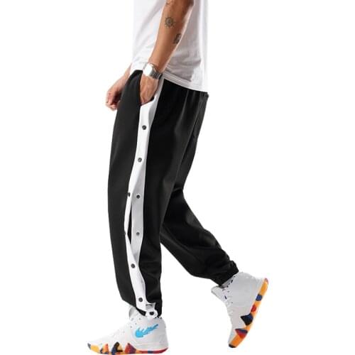 Fashion Harem Pants Men Casual Loose Streetwear Work Trousers Hip Hop Side Slit Buttons Tracksuit Joggers Sweatpants