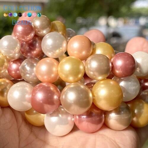8/10/12mm Natural Multicolor Shell Mother Of Pearls Loose Spacer Beads For Jewelry Making DIY Bracelet Necklace Handmade 15