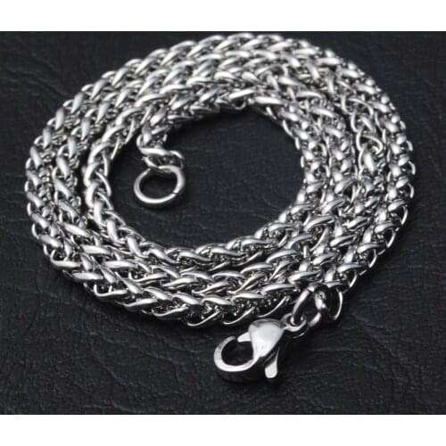 Women Men Necklace Chains 316 Stainless Steel Chain DIY Jewelry Accessories Bijoux 2mm 3mm 50cm 60cm 70cm 80cm Femme Man Homme