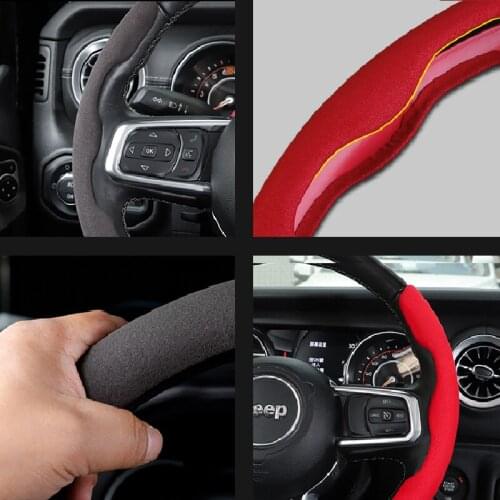 Fluff Steering Wheel Cover Anti-slip Block Decorative Patch Interior Supplies Accessories for Jeep JK JL Wrangler 2007-2021