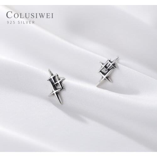 Colusiwei Three Layer Vintage Cross Stud Earring 100% 925 Sterling Silver Minimalist Earring for Women Party Trendy Fine Jewelry