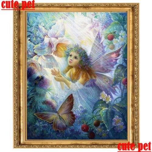Home Wall Decor Elf girl stitch cross home mosaic decor Diy wallpaper No Frame diamond painting Full diamant embroidery gifts