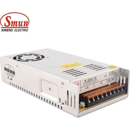 SMUN S-320-12 110VAC/220VAC to 320W 12VDC 27A DC Single Output AC-DC Switching Mode Power Supply SMPS