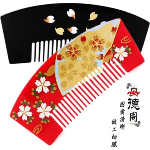 Kimono Cosplay Retro Antiquity Japanese Geisha Hair Stick Yukata Traditional Sakura Pattern Hairpin Kanzashi Hair Comb Headdress