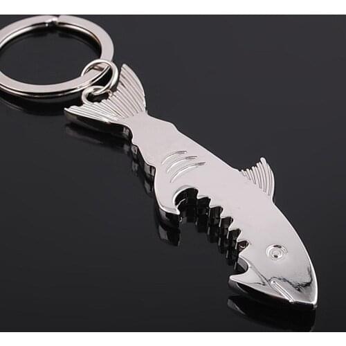 2021 Cross-border Hot Selling Metal Keychain Shark Bottle Opener Keychain Creative Gift Wholesale Multifunctional Birthday Gift