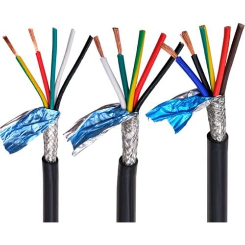 Multi-core shielded cable RVVP17AWG 1.0mm2 3 4 5 6 8 10 12 14 16 20 24 core anti-interference control signal wire