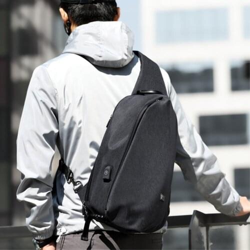 One shoulder Bag backpack for men chest backpack mans bag on shoulder 13" inch man USB Charge backpack